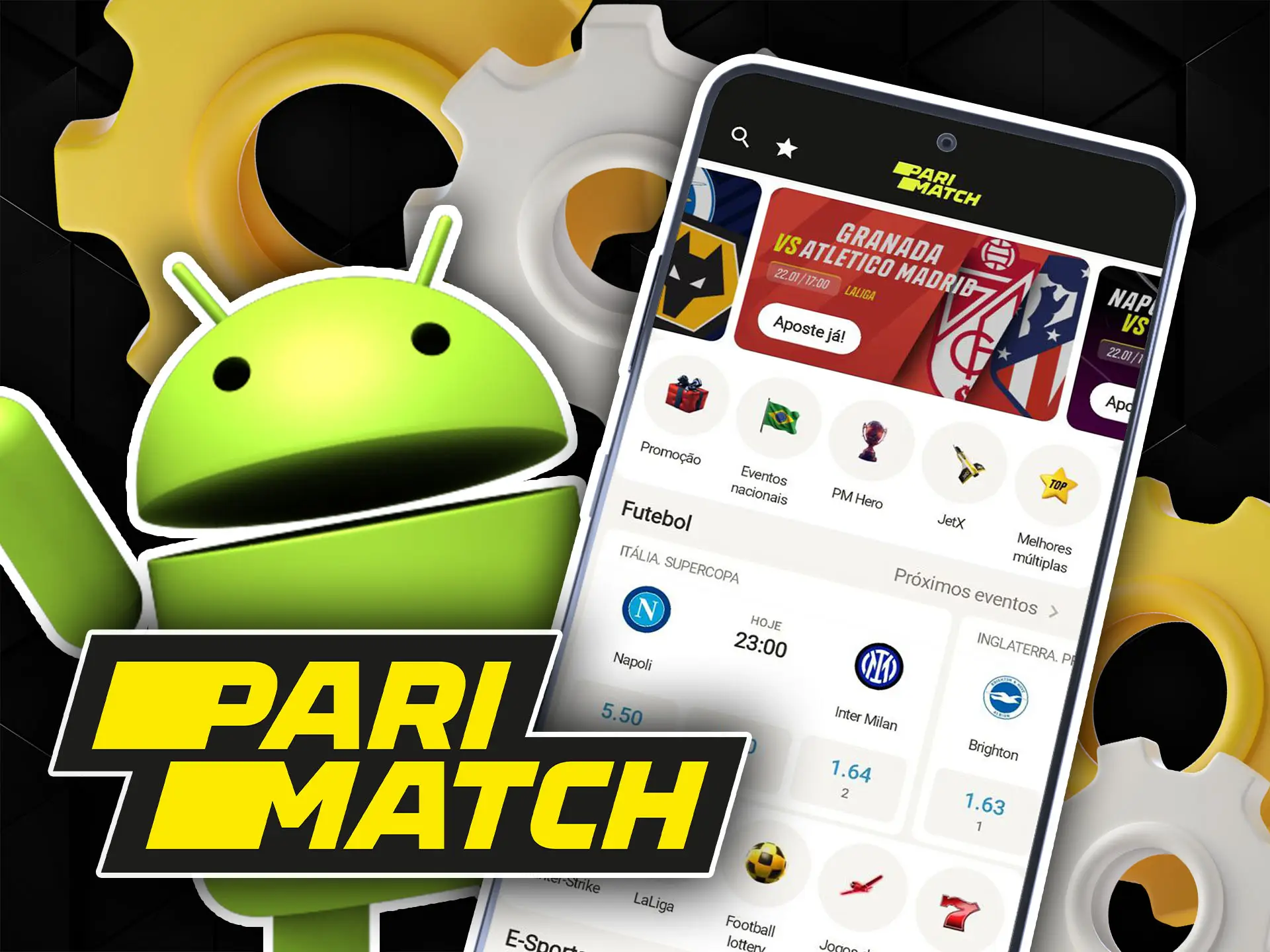 O aplicativo Parimatch pode ser instalado em qualquer dispositivo Android.