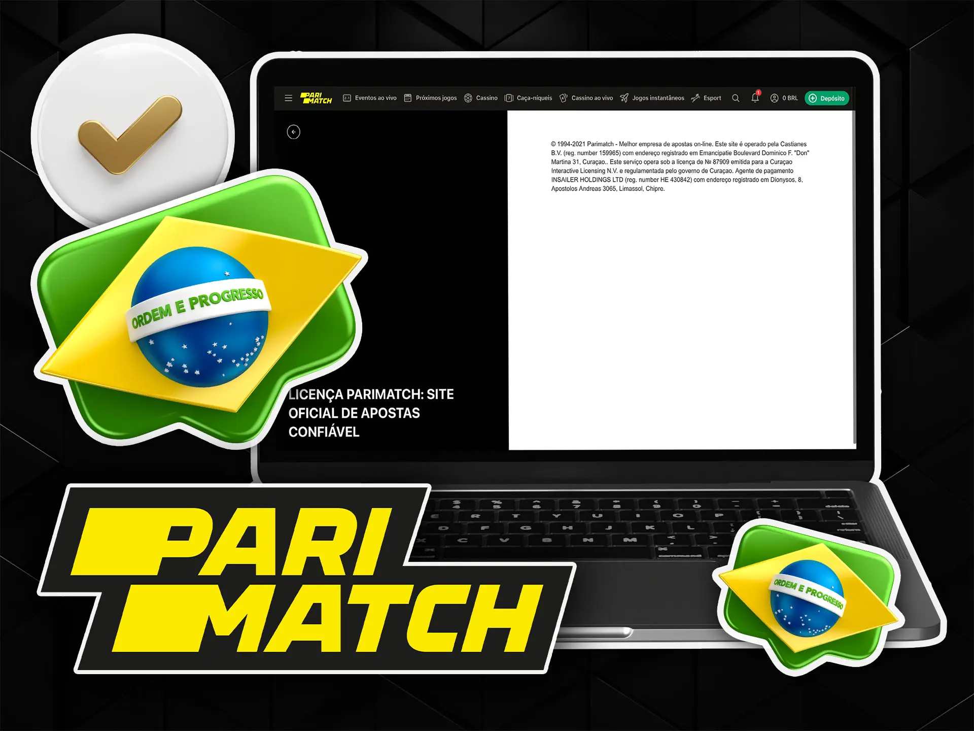Licença oficial da Parimatch para o Brasil.