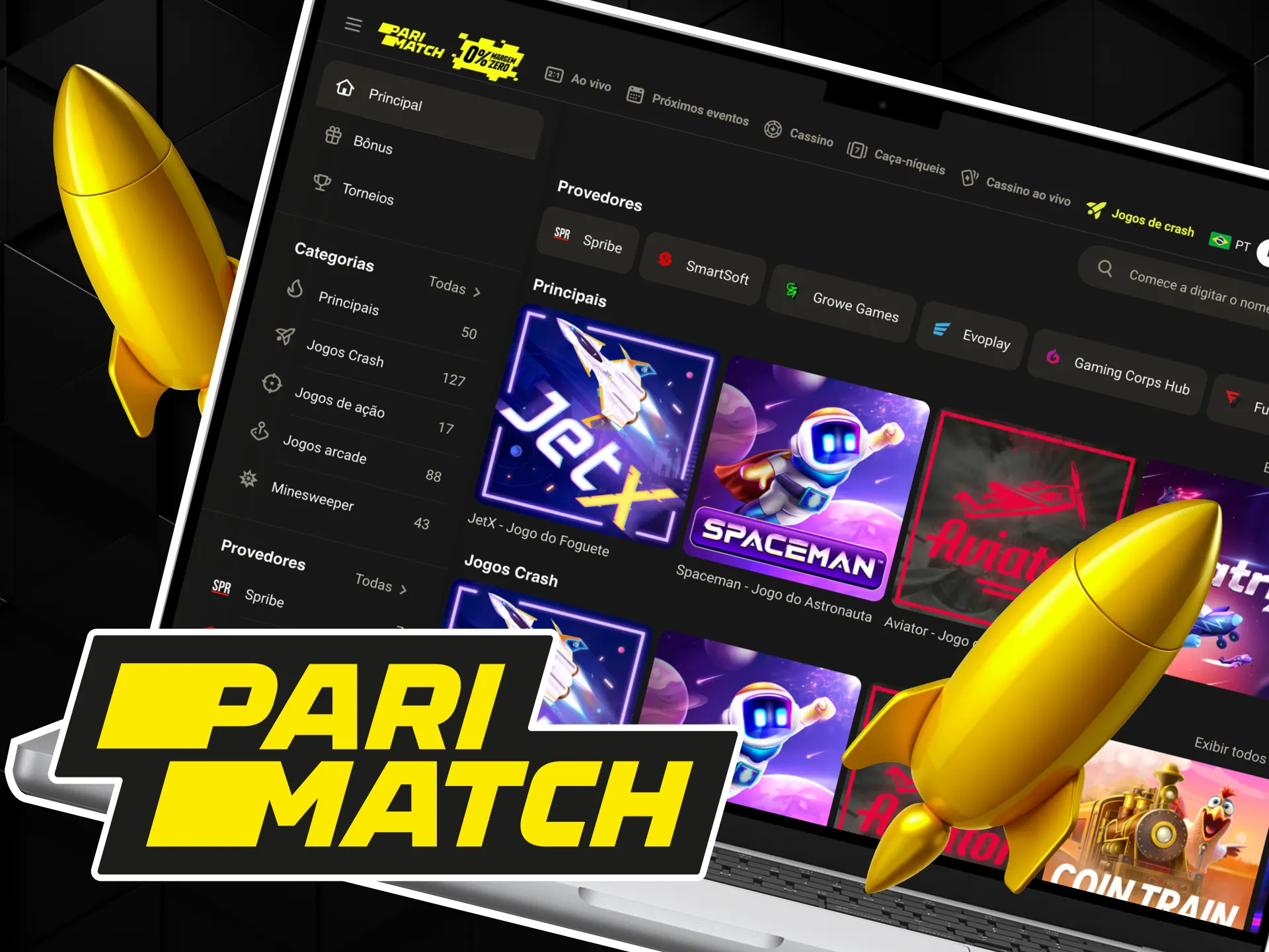 Juegos crash rápidos con grandes premios en Parimatch.
