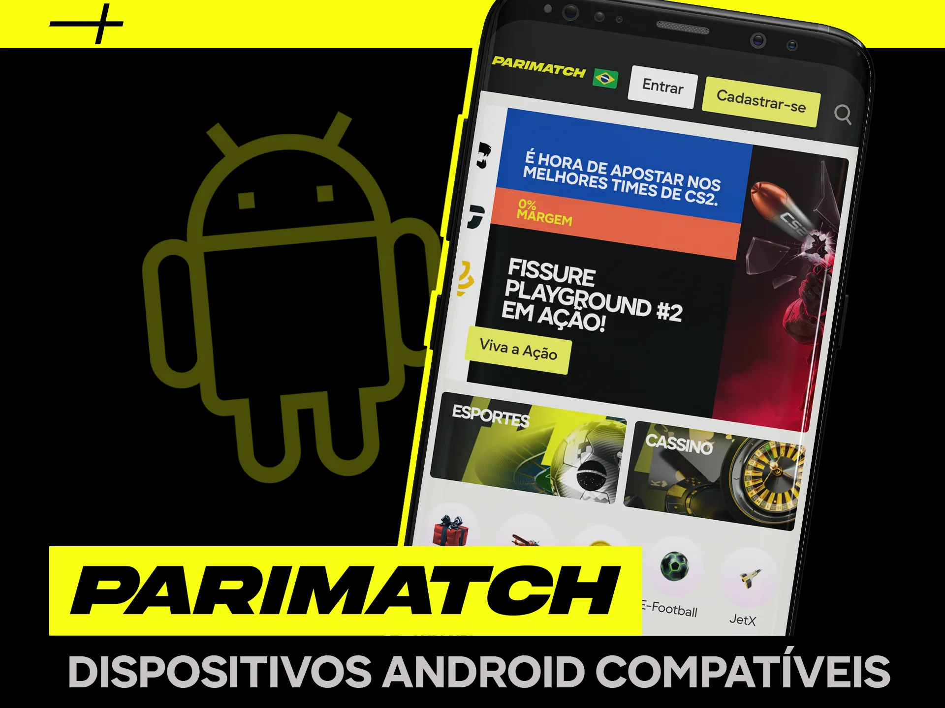O aplicativo Parimatch pode ser instalado em qualquer dispositivo Android.