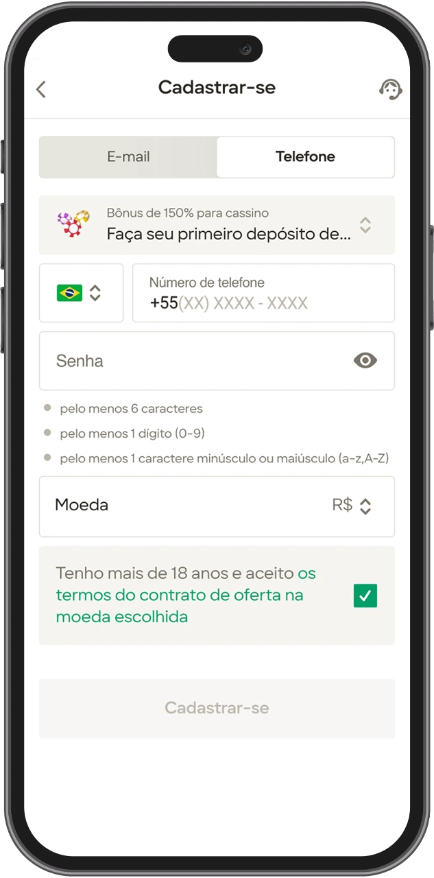 Registrar no site.