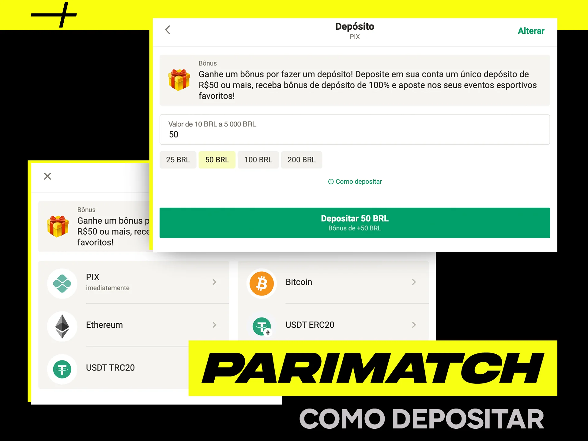 Métodos de depósito Parimatch para o Brasil.