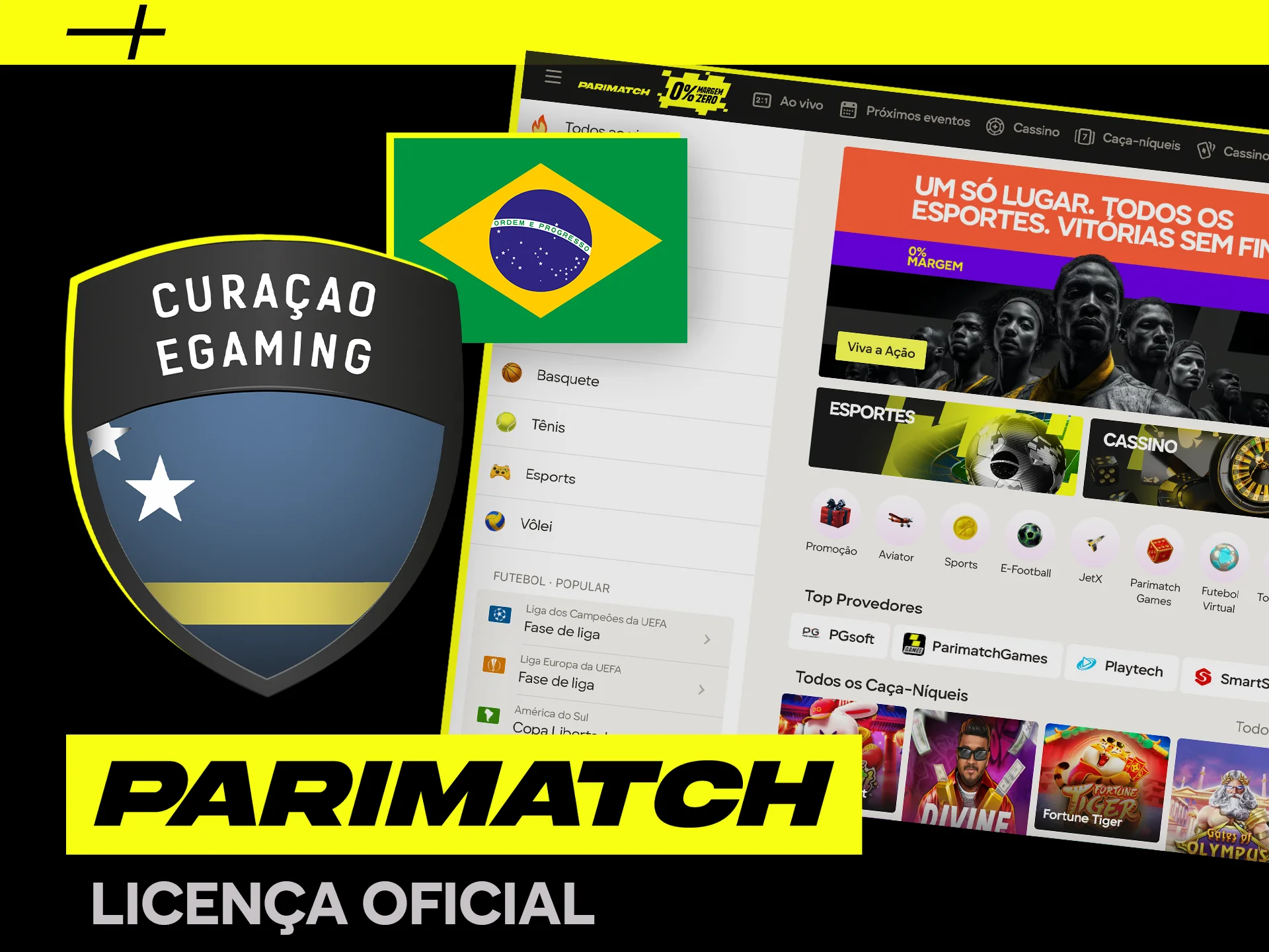 Licença oficial da Parimatch para o Brasil.