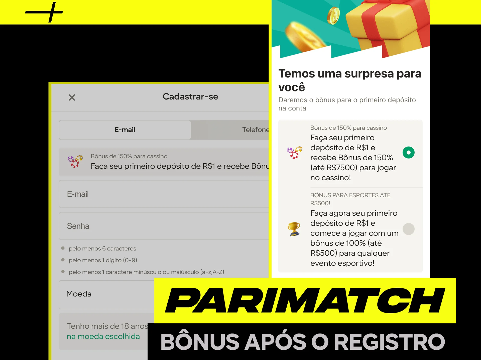Bônus disponíveis após registro.