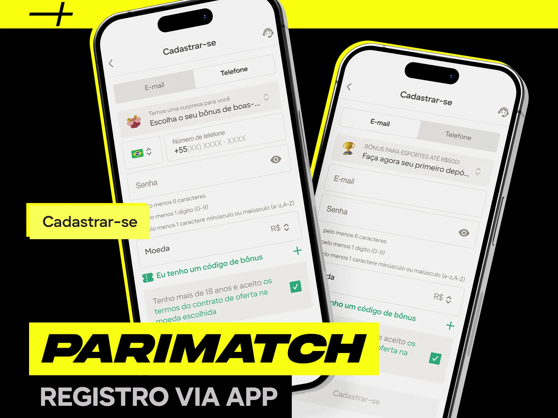 Como se cadastrar no aplicativo móvel Parimatch.