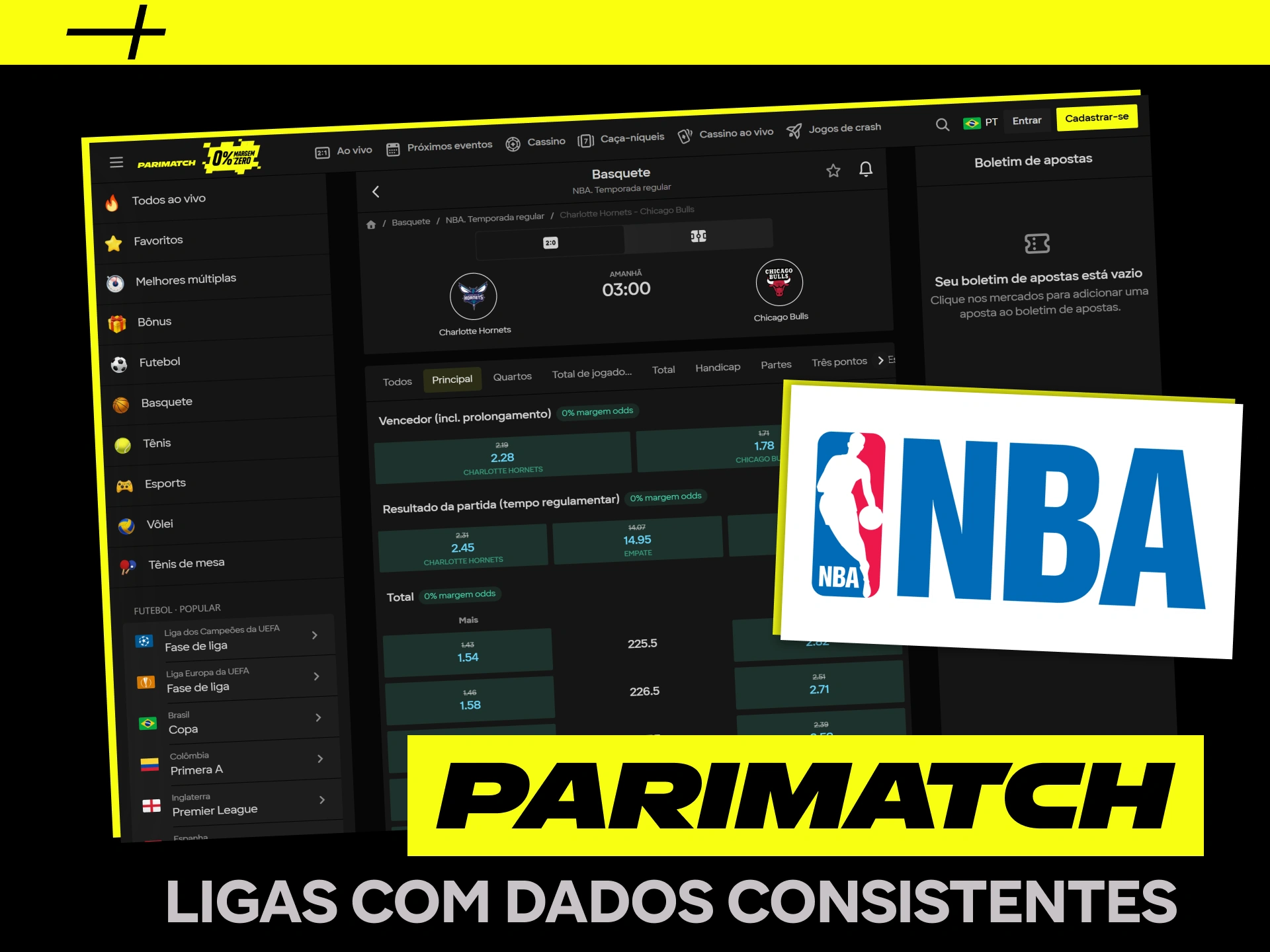 Concentre-se em apostar na NBA para fazer apostas vencedoras com facilidade na Parimatch.