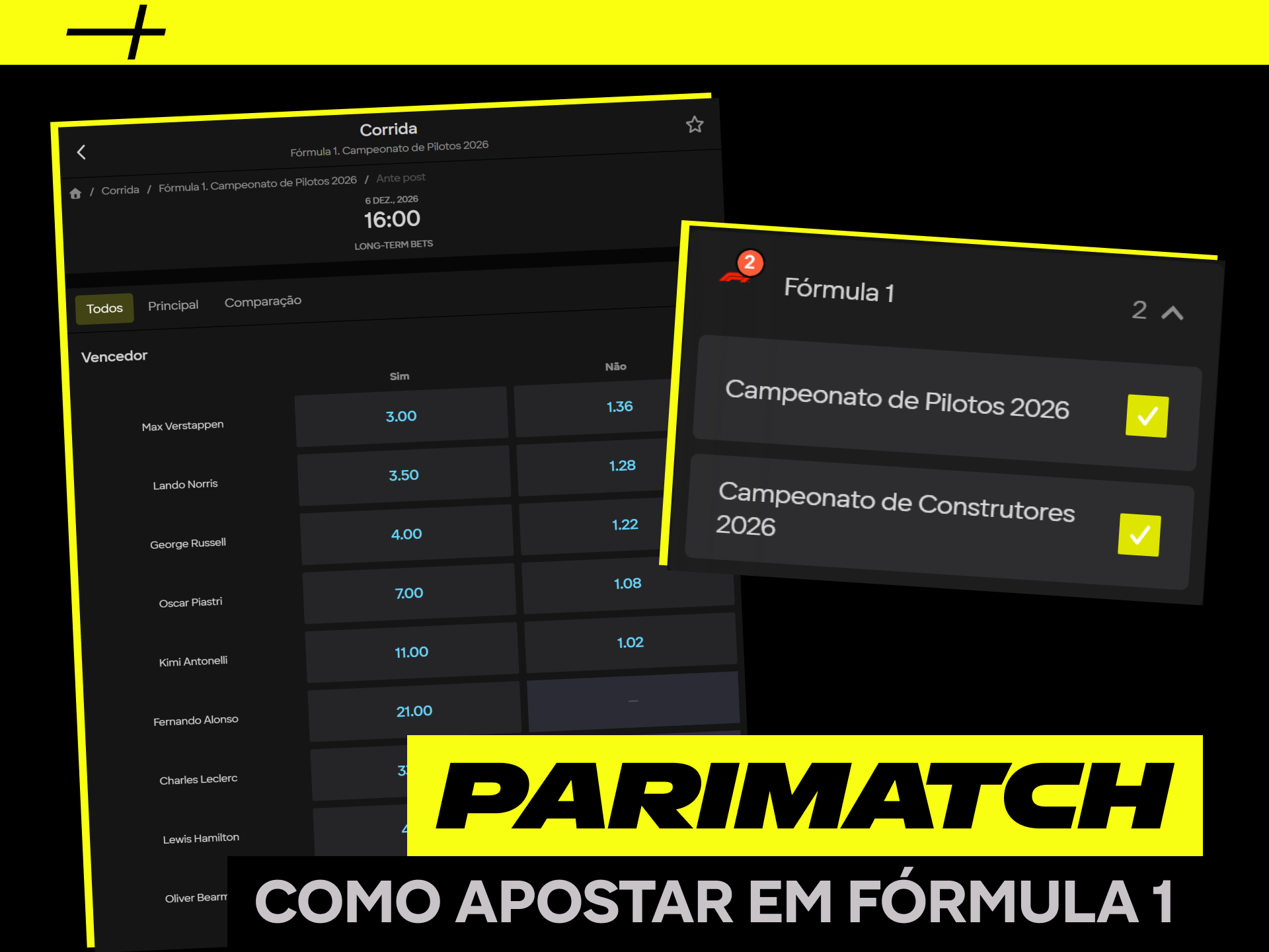 Faça suas apostas na Fórmula 1 na Parimatch.
