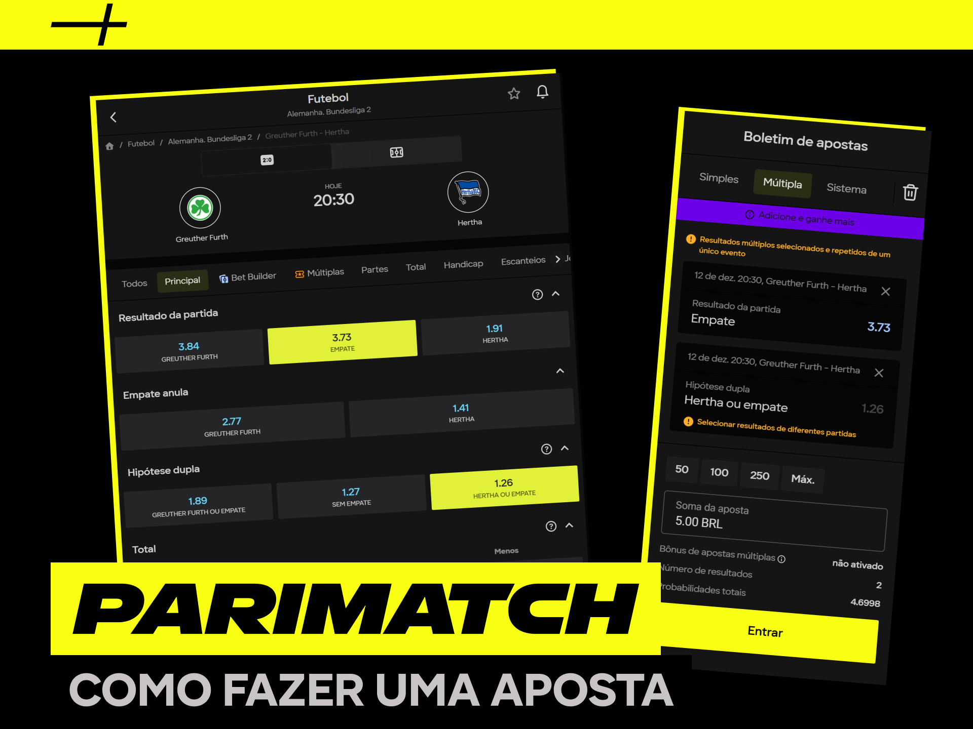 Faça sua aposta em poucos passos na Parimatch.