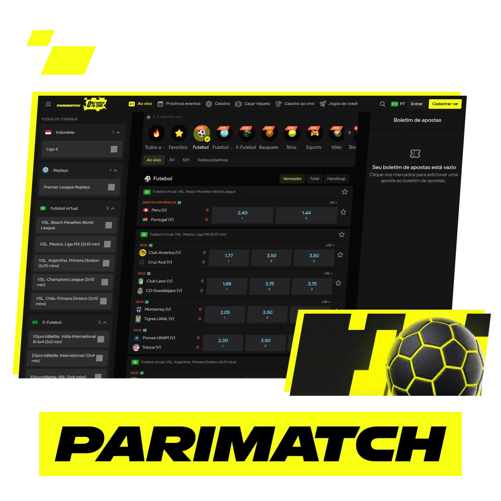 Aposte em torneios de futebol na Parimatch Brasil.
