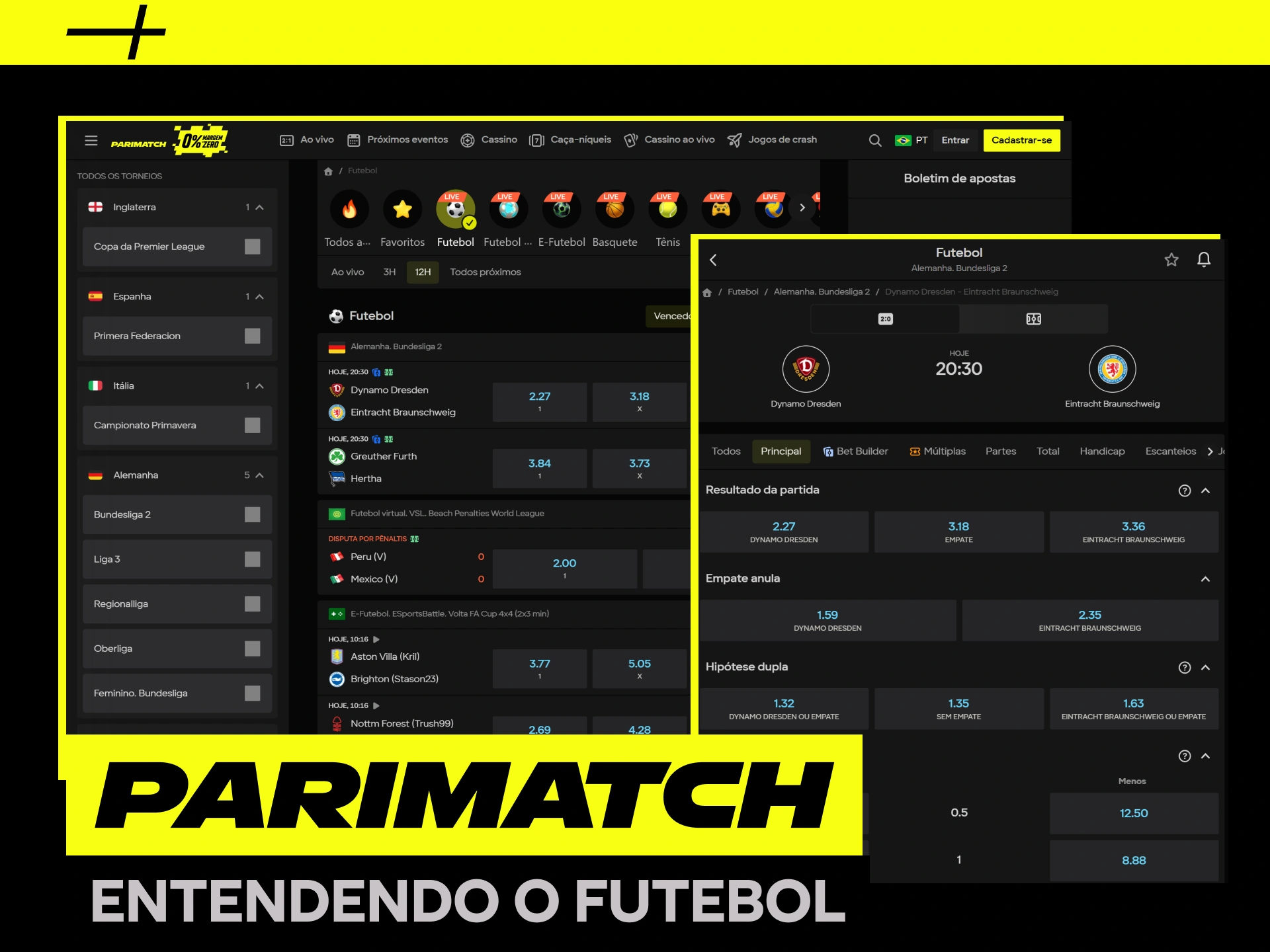 Escolha entre as diversas ligas de futebol disponíveis na Parimatch.