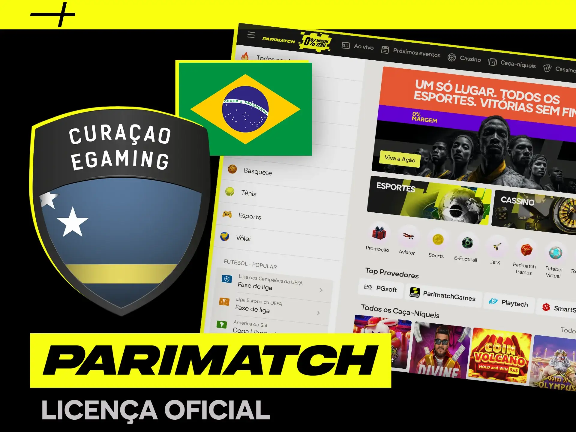 Licença oficial da Parimatch para o Brasil.